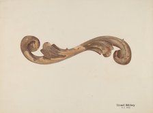 Wood Carving - Scroll, c. 1939. Creator: Lionel Ritchey.