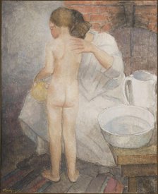 The boy is being washed, 1932. Creator: Alvar Cawén.