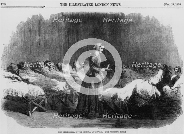 Florence Nightingale, English nurse and hospital reformer, 1855. Artist: Unknown