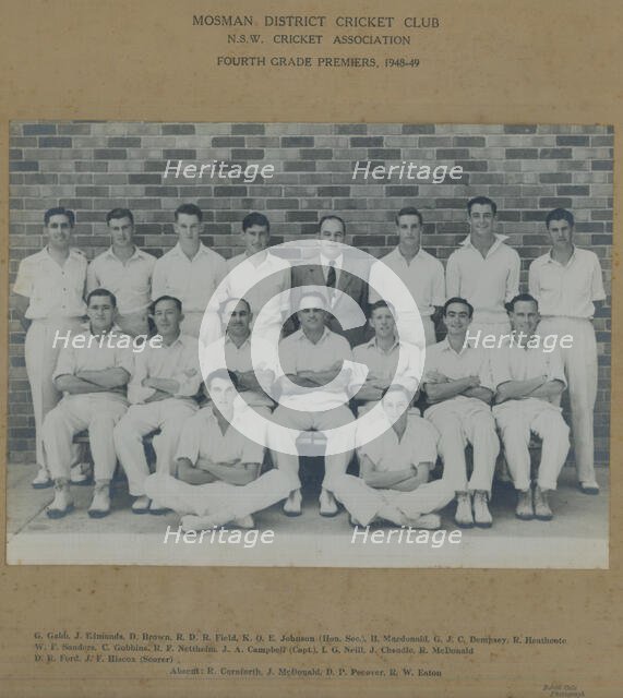 Mosman Dustrict Cricket Club. Creator: Unknown.