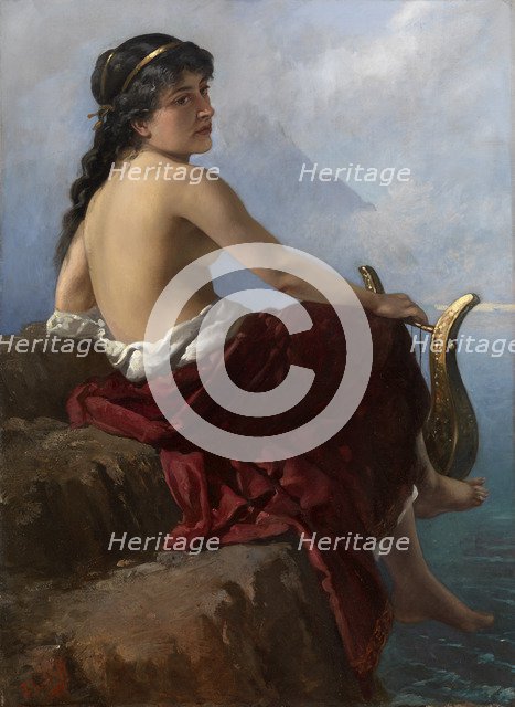 Sappho on the Lefkada's Cliff, 1889. Artist: Izmailov, Alexander (1869-?)
