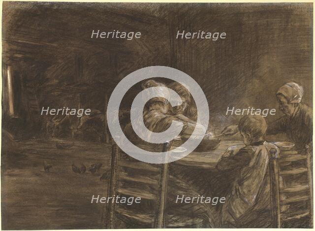 East Frisian Peasants Eating Supper, 1893. Creator: Max Liebermann.