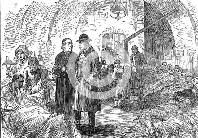 French wounded in a cellar of the Ursuline Monastery, Beaugency, 1871. Creator: Unknown.