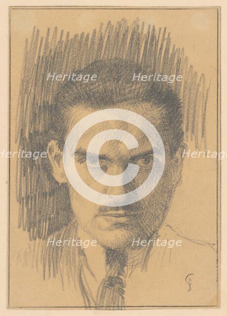 Self-portrait, around 1920. Creator: Ladislav Treskon.