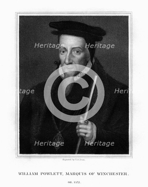 William Paulet, 1st Marquess of Winchester, English statesman, (1828).Artist: TA Dean