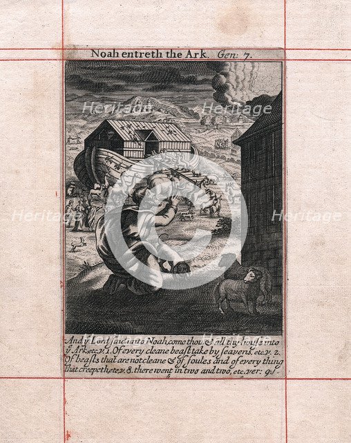 Noah's Ark - the animals going in two by two, 1716. Artist: Unknown