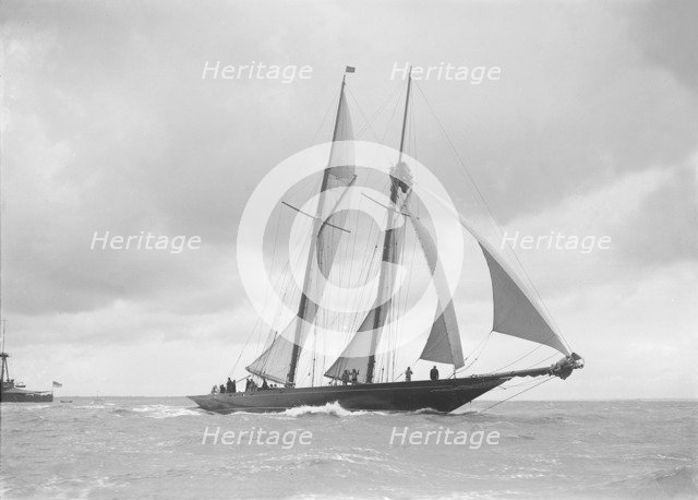 The schooner 'Lamorna', 1912. Creator: Kirk & Sons of Cowes.