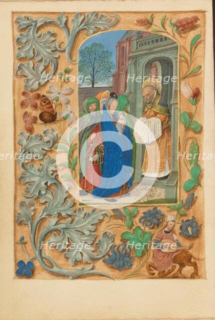 The Presentation in the Temple; Crohin-La Fontaine Hours, (about 1480-1485?). Creators: Master of the Dresden Prayer Book, Workshop of the Master of the Dresden Prayer Book.