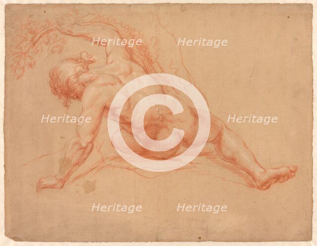 Male Nude Seen from Behind, 1672/88. Creator: Daniel Mijtens.