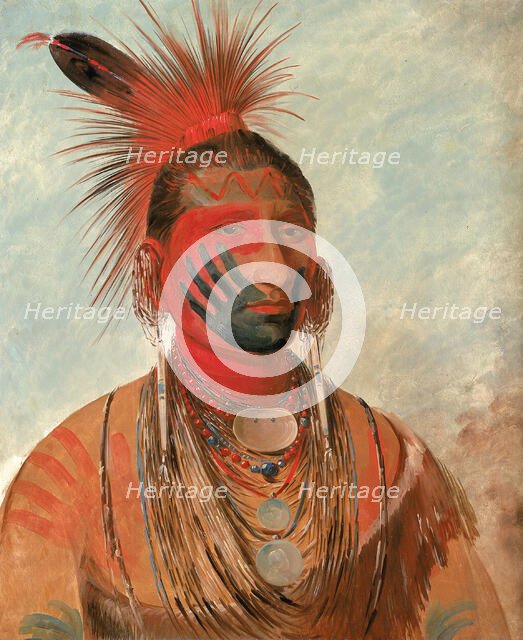 Wash-ka-mon-ya, Fast Dancer, a Warrior, 1844-1845. Creator: George Catlin.