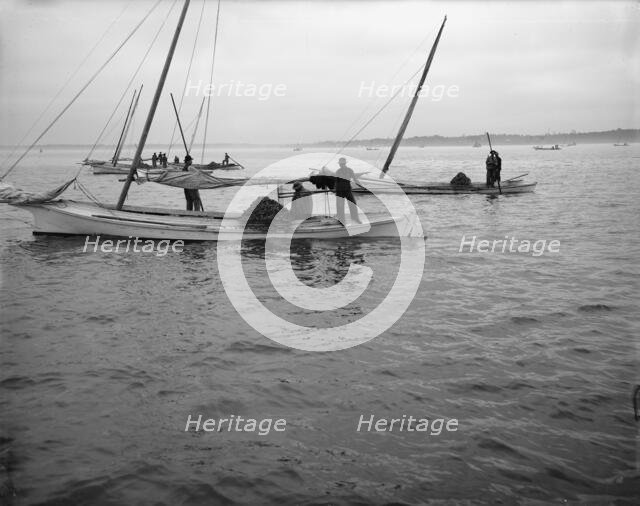 Oyster dredging, between 1900 and 1910. Creator: Unknown.