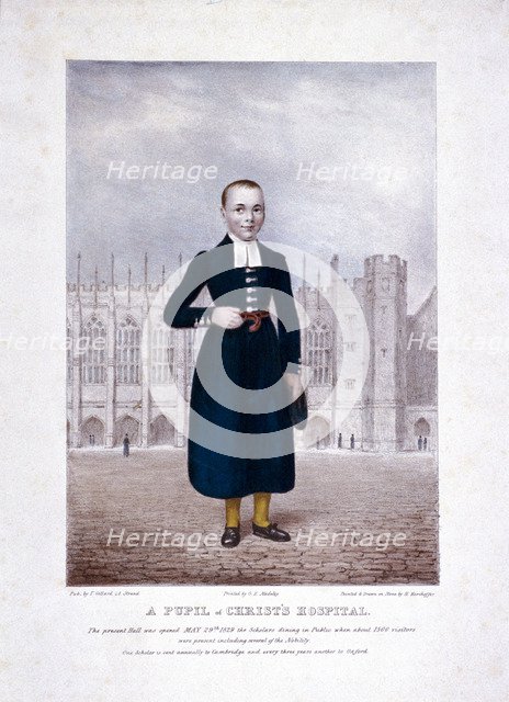 Christ's Hospital pupil, London, 1829.  Artist: Henry Kirchhoffer