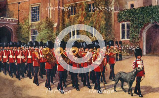 'The Irish Guards leaving St. James' Palace after Changing Guard', 1933. Creator: Unknown.