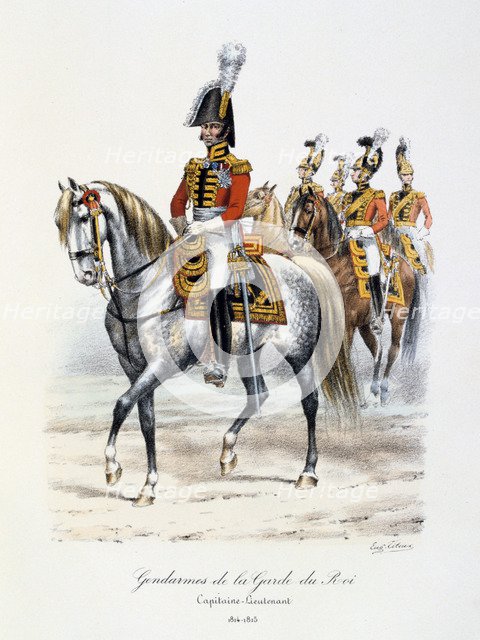 Gendarmes de la Garde du Roi, Capitaine-Lieutenant, 1814-15 Artist: Eugene Titeux