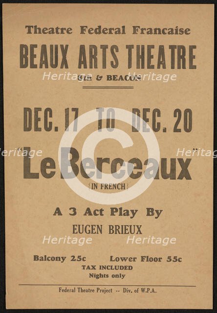 Le Berceaux, Los Angeles, 1936. Creator: Unknown.