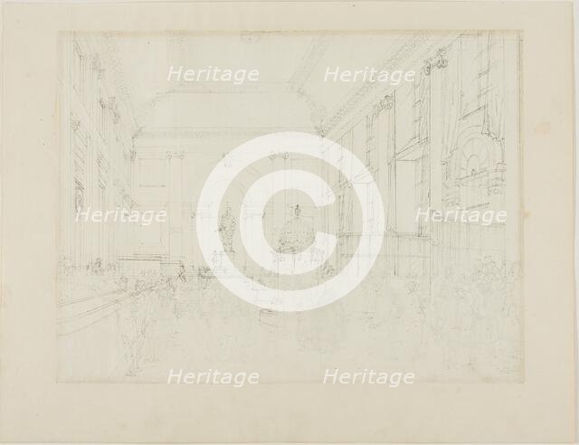 Study for the Great Hall, Bank of England, c. 1808. Creator: Augustus Charles Pugin.