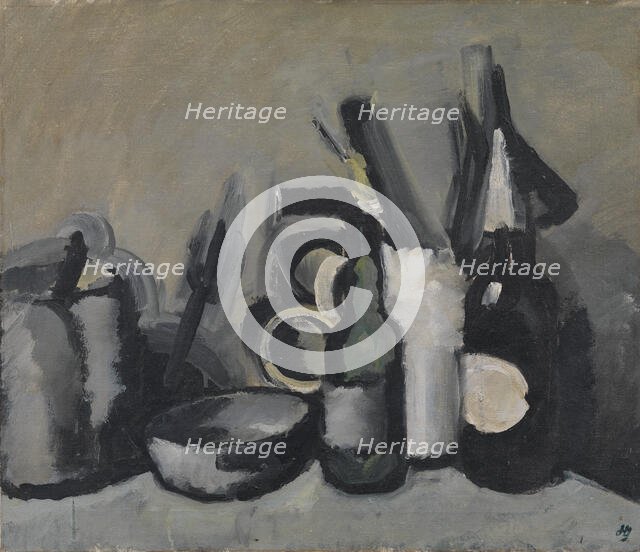 Still Life with Bottle, 1923. Creator: Harald Giersing.