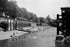 Bathers at Tower Beach, London, c1945-c1965. Artist: SW Rawlings