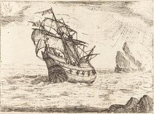 Ship Navigating Near Rocks. Creator: Jacques Callot.