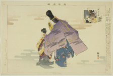 Hyakuman, from the series "Pictures of No Performances (Nogaku Zue)", 1898. Creator: Kogyo Tsukioka.