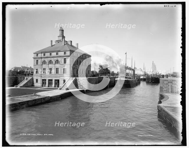 Poe Lock, Sault Ste. Marie, between 1890 and 1899. Creator: Unknown.