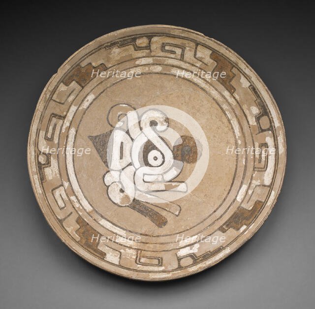 Plate with an Image of a Moth, A.D. 900/1200. Creator: Unknown.