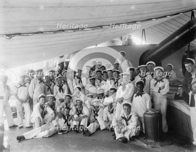 U.S.S. Massachusetts, group of sailors, between 1896 and 1901. Creator: Unknown.