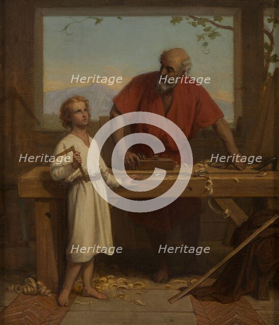 Sketch for the Saint-Paul-Saint-Louis church (4th arrondissement of Paris): St Joseph..., 1870. Creator: Jules Richomme.