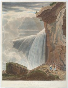 Niagara Falls from Under Table Rock, 1829. Creator: William James Bennett.