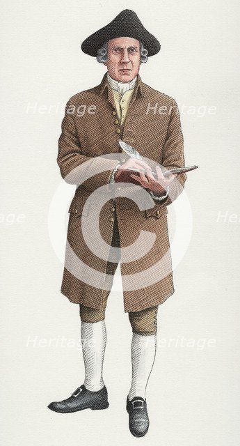 Abraham Tovey, master gunner, c1740, (c2000-2015) Artist: Nick Hardcastle.