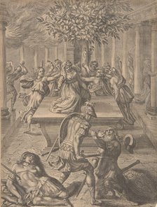 The Sack of Troy-Pyrrhus Killing Priam, before 1654. Creator: Pierre Lombart.