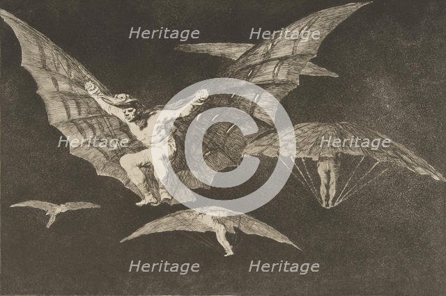 Plate 13 from the 'Disparates': A Way of Flying, ca. 1816-23 (published 1864). Creator: Francisco Goya.
