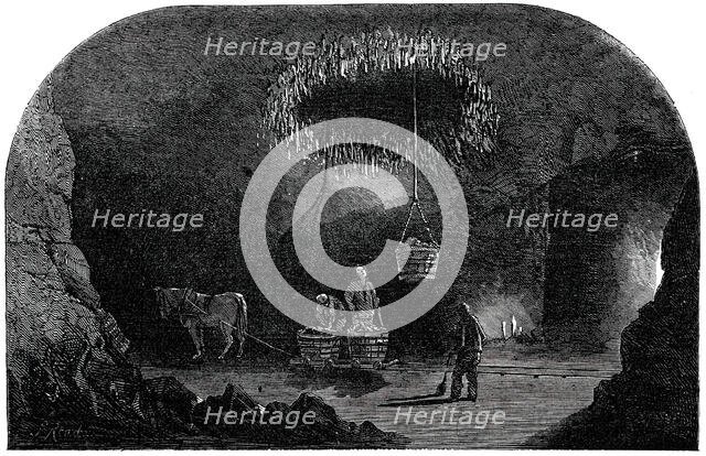 The Shaft - Descent of the Bucket, Marston Salt-Pit, 1850. Creator: S Read.