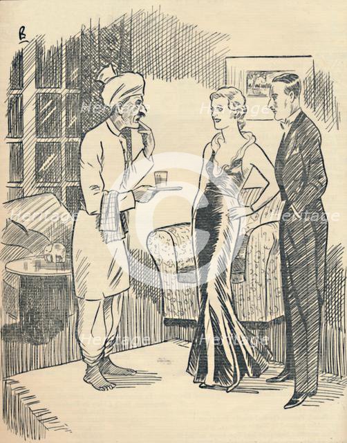 'The Memsahib (airing her newly-acquired Hindustani)...', 1936. Creator: Unknown.