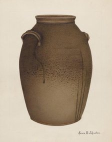 Stoneware Jar, c. 1937. Creator: Annie B Johnston.