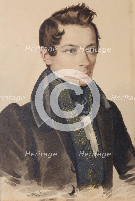 Portrait of Sergei Fyodorovich Plautin (1798-1881), 1830s. Creator: Hampeln, Carl, von (1794-after 1880).