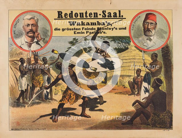 Redouten Hall. Wakamba's. The greatest enemies -  Stanley's and Emin Pascha's, c1900-1910. Creator: Friedländer, Adolph (1851-1904).