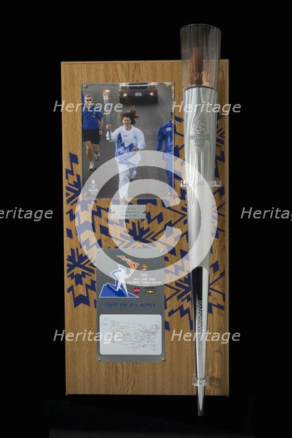 Olympic torch carried by Sally Ride, 2002. Creator: Unknown.