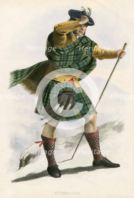 Sutherland, from The Clans of the Scottish Highlands, pub. 1845 (colour lithograph)