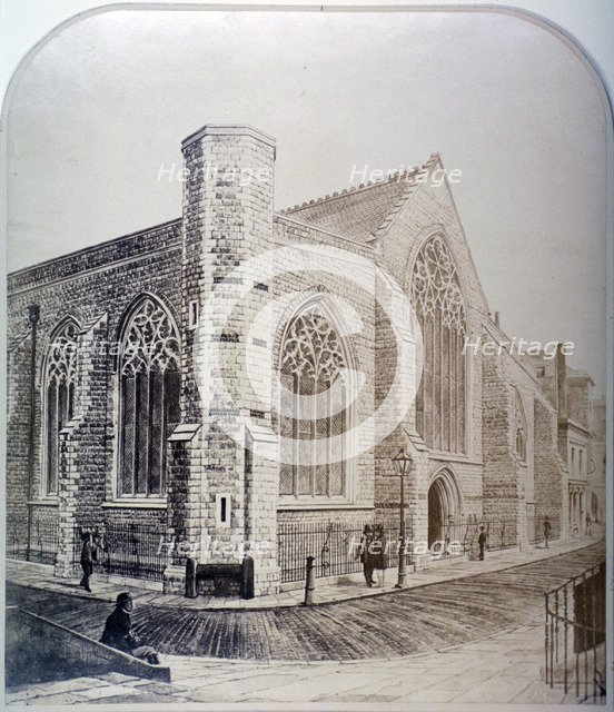 View of Austin Friars from the the north west, 1865. City of London.                                 Artist: Anon