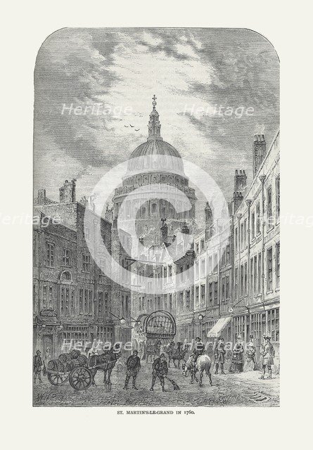 St Martin's-Le-Grand in 1760, 1878. Artist: Walter Thornbury