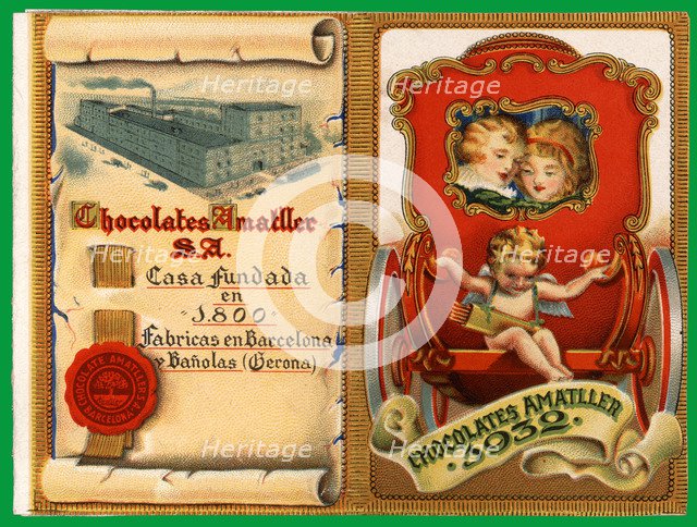 Calendar of the chocolates factory Amatller, 1932.