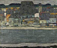 Houses on the River (The Old Town), 1914. Creator: Egon Schiele.