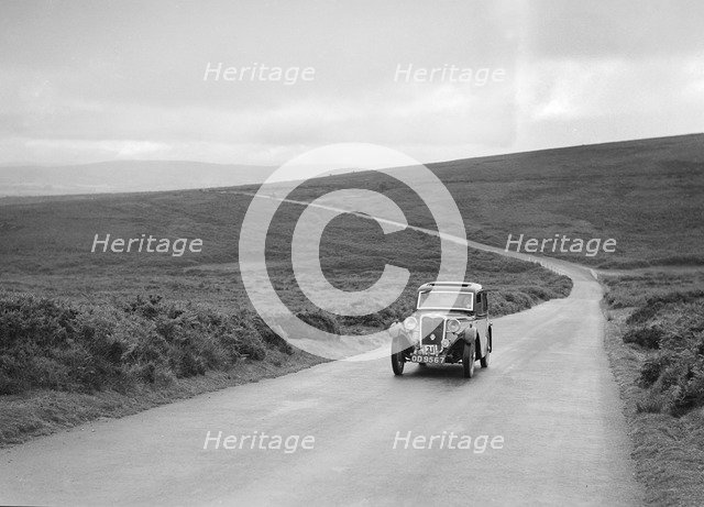Singer 9 Coupe of DW Biddle, winner of a silver award at the MCC Torquay Rally, July 1937. Artist: Bill Brunell.