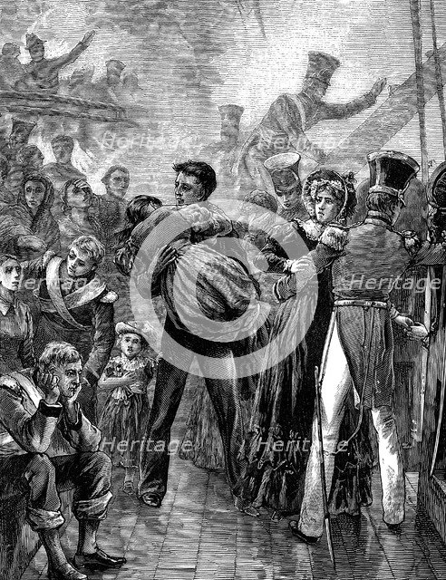 Loss of the troopship 'Birkenhead', South Africa, 1852 (1887). Artist: Unknown