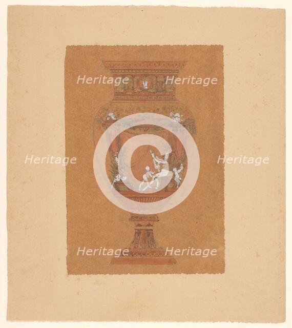 Design for (the painting of) a vase, presumably from Sèvres porcelain, c.1875-c.1885. Creator: Unknown.