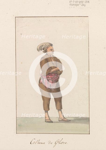 Traditional costumes of the island of Gozo, 1778. Creator: Louis Ducros.