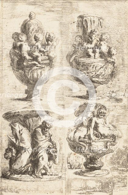 The Four Vases, 1754. Creator: Gabriel de Saint-Aubin.