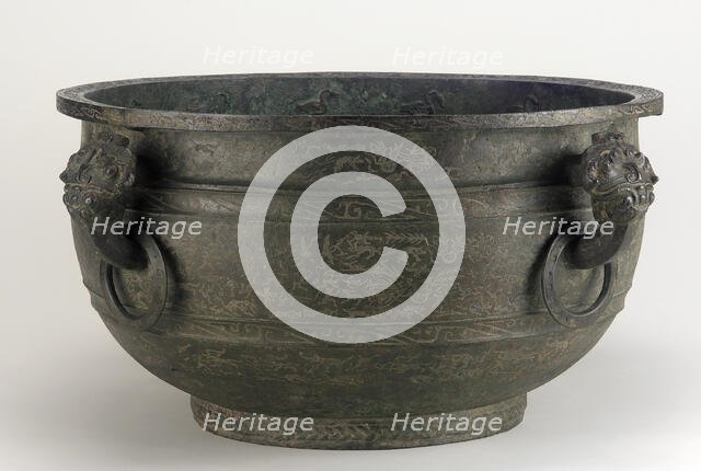 Basin (jian) with narrative scenes, Middle Eastern Zhou dynasty, ca. 5th century BCE. Creator: Unknown.