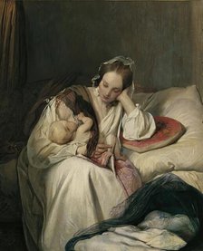 Mother's Love (The Artist's Wife with Child), 1839. Creator: Josef Danhauser the Younger.